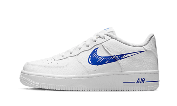 Nike Air Force 1 Lav Skisse Blå Swoosh (gs) Lager