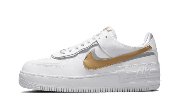 Lager På Lager Nike Air Force 1 Lav Skygge Hvitt Gull (w)